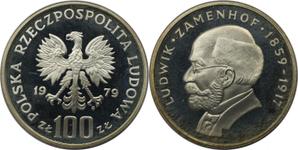 Polska 100 złotych 1979 MW "Ludwik Zamenhof" na aukcji BAC - 18 lutego 2025