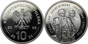 Polska 10 złotych 2003 MW ET "Stanisław Leszczyński" na aukcji BAC - 25 czerwca 2025