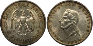 Deutschland 2 Reichsmark 1934 F "Friedrich Schiller" auf der Auktion BAC - 29. Juli 2025