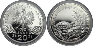 Polska 20 złotych 2002 MW "Żółw błotny" na aukcji BAC - 29 lipca 2025