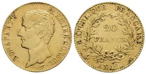 Франция 20 франков AN 12 (1803-1804) A "CONSUL" на аукционе Frühwald - 28 июня 2025