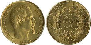 Francja 20 franków 1852 A na aukcji Warin Global Investments - 23 maja 2025