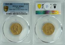 France 20 Francs 1869 BB at auction Warin Global Investments - May 23, 2025