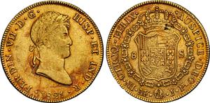 Peru 8 Escudos 1821 JP at auction Sedwick - May 9, 2025