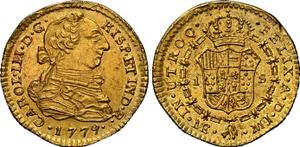Peru 1 Escudo 1779 MJ at auction Sedwick - May 9, 2025