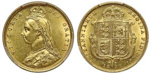United Kingdom Half Sovereign 1887 JEB "Jubilee Head" at auction Sovereign Rarities - March 13, 2025