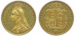 United Kingdom Half Sovereign 1887 JEB "Jubilee Head" at auction Sovereign Rarities - March 13, 2025