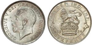 Großbritannien 6 Pence 1924 auf der Auktion Stanley Gibbons Baldwin's - 17. Dezember 2024