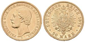 Deutschland 20 Mark 1874 A "Mecklenburg Vorpommern Strelitz" auf der Auktion Aurea - 24. Mai 2025
