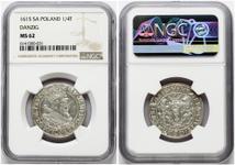 Polen 18 Gröscher (Ort) 1615 SA "Danzig" auf der Auktion Numisbalt - 9. März 2025