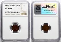 Finland 1 Penni 1893 at auction Numisbalt - March 9, 2025