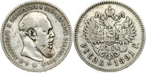 Rußland Rubel 1891 (АГ) "Kleiner Kopf" auf der Auktion Numisbalt - 13. April 2025