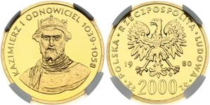 Polska 2000 złotych 1980 MW "Kazimierz I Odnowiciel" na aukcji Numisbalt - 11 maja 2025