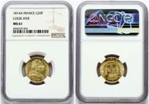 Francja 20 franków 1814 A na aukcji Numisbalt - 11 maja 2025