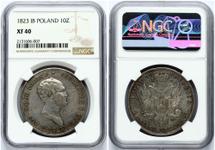 Польша 10 злотых 1823 IB на аукционе Numisbalt - 8 июня 2025