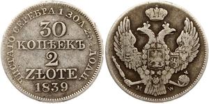 Polen 30 Kopeken - 2 Zlote 1839 MW auf der Auktion Numisbalt - 8. Juni 2025