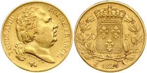 Франция 20 франков 1824 A на аукционе Numisbalt - 13 июля 2025