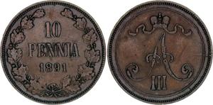 Finland 10 Pennia 1891 at auction Katz - March 9, 2025