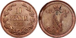 Finland 10 Pennia 1916 at auction Katz - March 9, 2025
