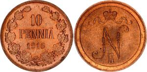 Finland 10 Pennia 1916 at auction Katz - April 13, 2025