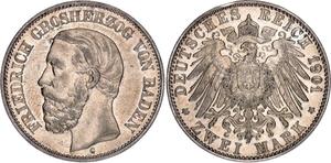 Deutschland 2 Mark 1901 G "Baden" auf der Auktion Katz - 15. Mai 2025