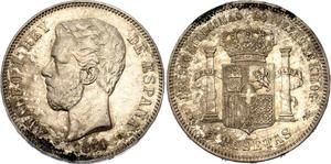 Spain 5 Pesetas 1871 DEM at auction Katz - July 10, 2025