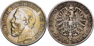 Deutschland 2 Mark 1876 G "Baden" auf der Auktion Katz - 17. August 2025