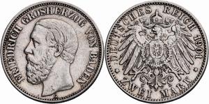 Deutschland 2 Mark 1901 G "Baden" auf der Auktion Katz - 17. August 2025
