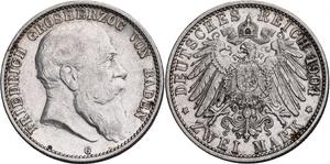 Deutschland 2 Mark 1904 G "Baden" auf der Auktion Katz - 17. August 2025
