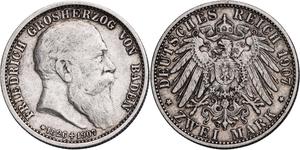 Deutschland 2 Mark 1907 "Baden" auf der Auktion Katz - 17. August 2025
