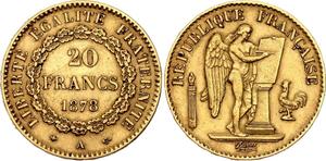 Франция 20 франков 1878 A на аукционе Katz - 14 января 2025