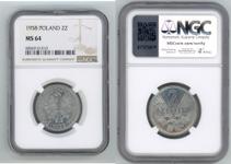 Poland 2 Zlote 1958 "Sheaves and fruits" at auction Numis Poland - May 11, 2025