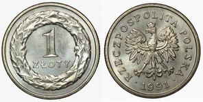 Polska 1 złoty 1991 MW na aukcji Numis Poland - 11 maja 2025