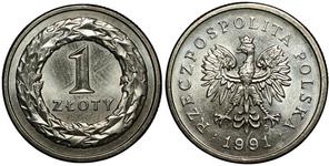 Polska 1 złoty 1991 MW na aukcji Numis Poland - 11 maja 2025