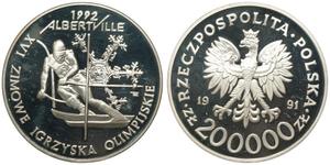 Polska 200000 złotych 1991 MW "XXV Letnie igrzyska olimpijskie - Barcelona 1992" na aukcji Numis Poland - 11 maja 2025