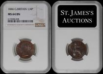Großbritannien 1 Farthing 1846 WW auf der Auktion St James’s - 14. Oktober 2021
