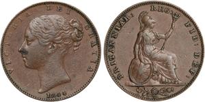 Großbritannien 1 Farthing 1844 WW auf der Auktion St James’s - 21. September 2022