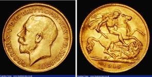 Gran Bretaña 1/2 soberano 1915 BM en subasta London Coins - 3 de septiembre de 2023