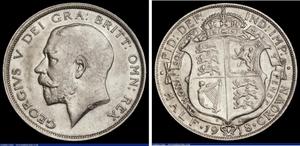 Wielka Brytania 1/2 korony 1918 na aukcji London Coins - 1 września 2024