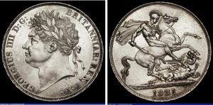 United Kingdom Crown 1821 BP at auction London Coins - March 2, 2025