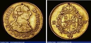 Spain 1/2 Escudo 1786 M DV at auction London Coins - June 1, 2025