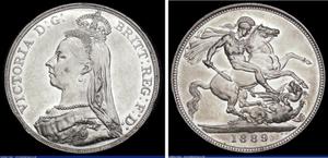 Великобритания 1 крона 1889 JEB "Юбилейный портрет" на аукционе London Coins - 1 июня 2025
