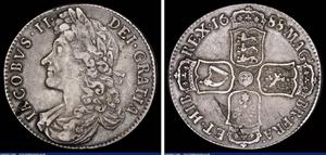Великобритания 1/2 кроны (Полукрона) 1688 "Второй тип" на аукционе London Coins - 1 июня 2025