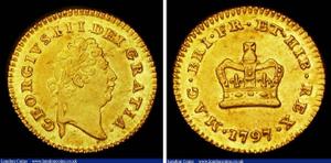 Gran Bretaña 1/3 de guinea 1797 "Primer busto laureado" en subasta London Coins - 1 de junio de 2025