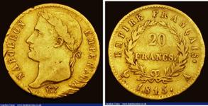 Франция 20 франков 1815 A на аукционе London Coins - 1 июня 2025