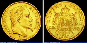 France 20 Francs 1869 BB at auction London Coins - June 1, 2025