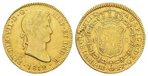 Peru 4 Escudos 1819 JP at auction Rhenumis - May 15, 2025