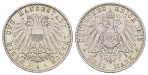 Germany 3 Mark 1912 A "Lubeck" at auction Rhenumis - July 10, 2025