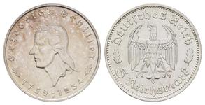 Deutschland 5 Reichsmark 1934 F "Friedrich Schiller" auf der Auktion Rhenumis - 10. Juli 2025