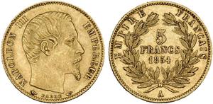 France 5 Francs 1854 A "Small diameter" at auction Jean ELSEN - June 14, 2025